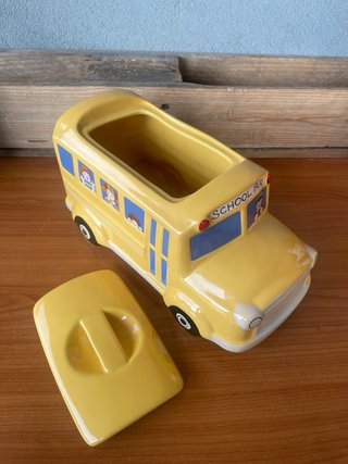 Barattolo Biscotti Scuola Bus Ceramica vintage