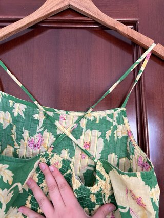 Vestido Sfera verde y rosa floral