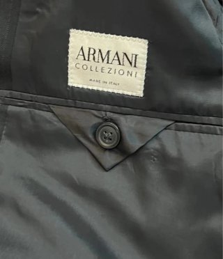 Traje Armani Collezioni Negro Rayas Hombre