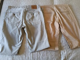 2 Pantalones Chinos Caballero Beige y Gris