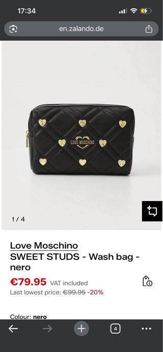 Neceser Love Moschino negro con corazones dorados