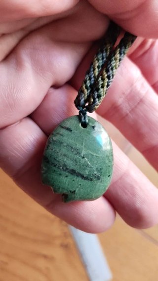 Collar Piedra Cara Macramé y Ámbar