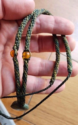Collar Piedra Cara Macramé y Ámbar