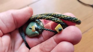Collar Piedra Cara Macramé y Ámbar