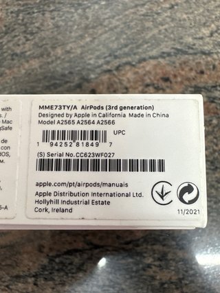 Caja Carga AirPods Gen 3