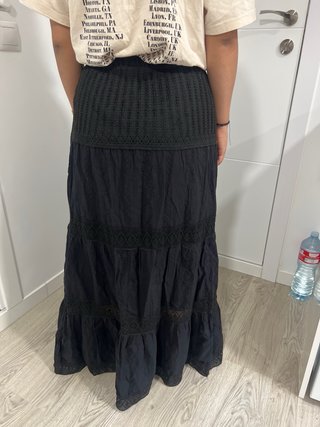 Falda larga negra de verano