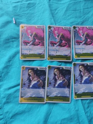 8 Cartas One Piece TCG: 4 Rosinante y 4 Doflamingo