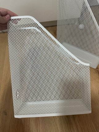 Organizador de escritorio metálico blanco