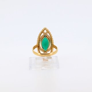 LANZADERA CIRCONITAS VERDE. Oro 18k.