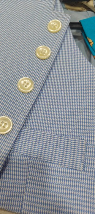 Traje Campero Niño Talla 6-7Azul claro pata dgallo