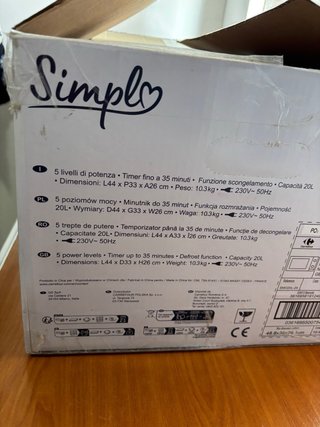 Microondas Simply Blanco