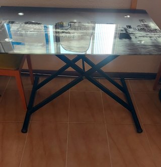 Mesa cristal plegable 75x120