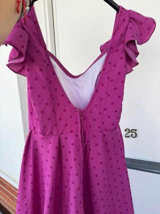 Traje de flamenca romería buganvilla y blanco