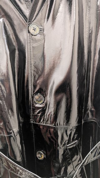 Trench Studio ID Zach Coat Piel Negro T.M