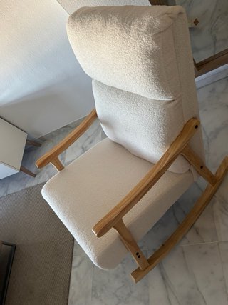 Silla Mecedora Lactancia Madera Beige