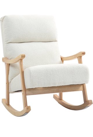 Silla Mecedora Lactancia Madera Beige