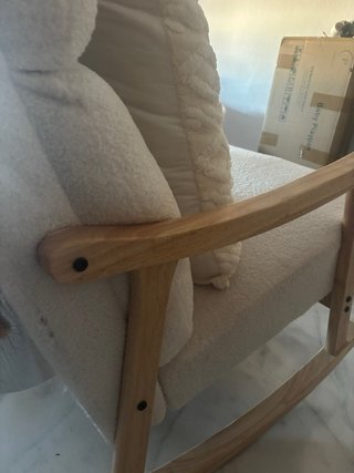Silla Mecedora Lactancia Madera Beige