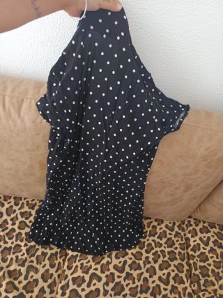 Talla M Vestido playero Lefties lunares negro