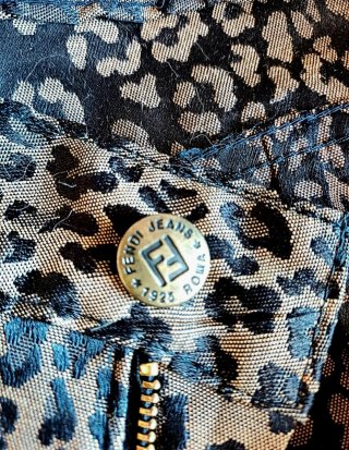 Pantaloni Fendi leopardati marrone/grigio