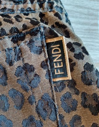 Pantaloni Fendi leopardati marrone/grigio