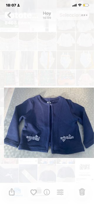 Chaqueta niña T6 azul con lazos
