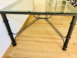 Mesa de centro acero y cristal