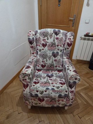Sillón individual estampado París