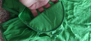 Vestido verde cruzado midi. Línea Motf premium.