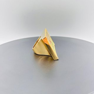 SELLO BANDERA GITANA CON CIRCONITAS. Oro 18k.