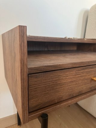 Mesita de noche madera y metal