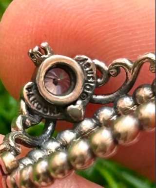 Anillo Pandora Tiara Azul Plata