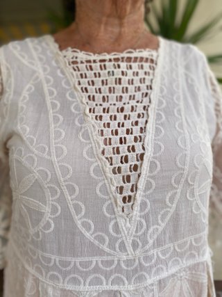 Camisa Ibicenca Blanca Talla XL