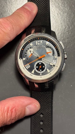 Reloj Swatch Cronógrafo Negro y Plateado