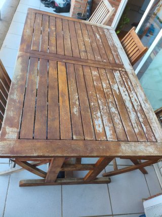 Mesa y 6 Sillas Jardín Madera