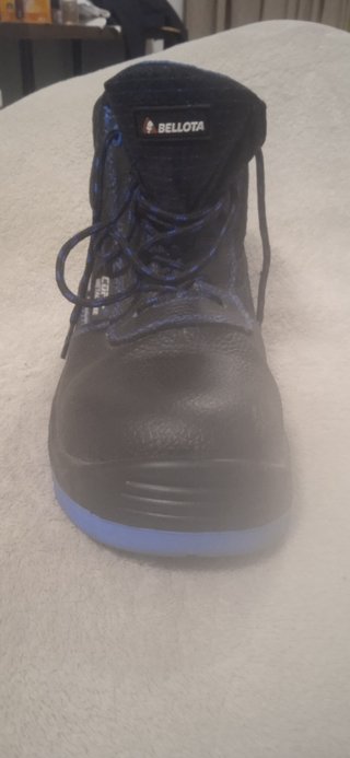 Botas de seguridad negras y azules