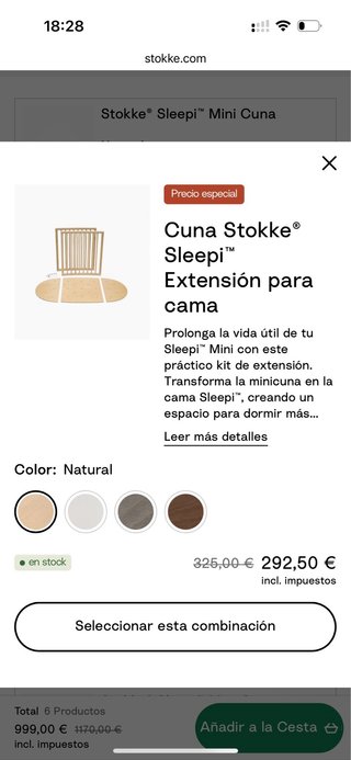 Stokke Sleepi Mini Blanca + Colchón + Chichonera