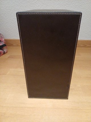 Mueble archivador CD piel marrón