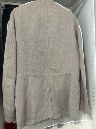 Chaqueta Safari Lino Massimo Dutti Beige