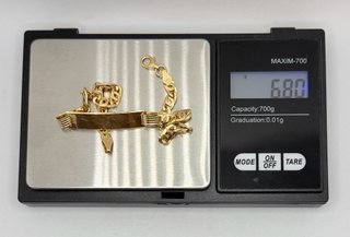 Esclava Ojo de tigre oro de 18k, 6.8 g, 21 cm.