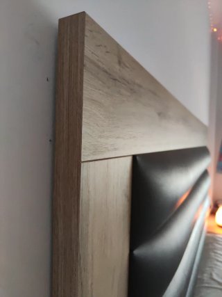 Cabecero Cama 150cm Madera y Cuero