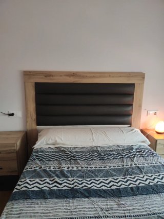 Cabecero Cama 150cm Madera y Cuero