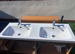 Mueble de baño doble seno madera