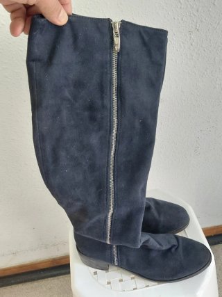 Botas de gamuza azul talla 39