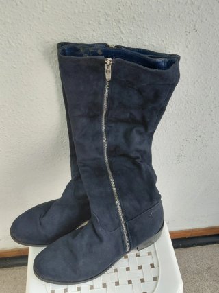 Botas de gamuza azul talla 39