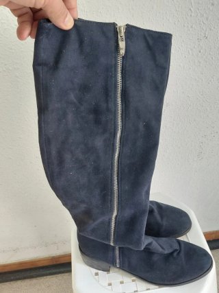 Botas de gamuza azul talla 39