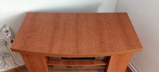 Mueble TV madera y cristal