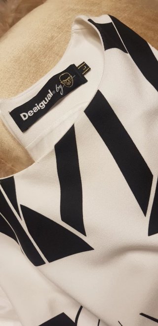 Vestido Desigual Blanco y Negro