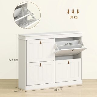 Zapatero HOMCOM 4 puertas blanco