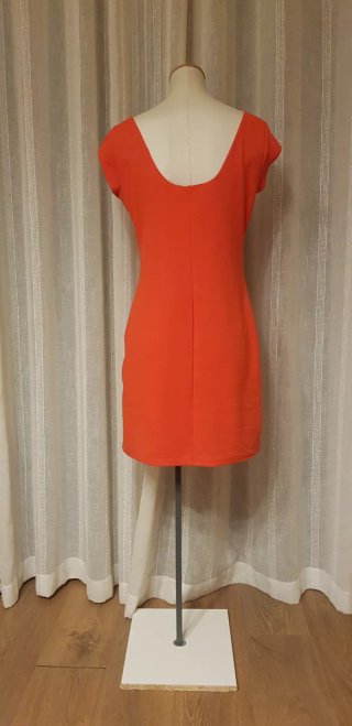 Vestido Desigual Rojo con Estampado Blanco