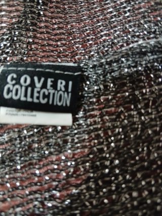 Poncho/Sciarpe Lurex Argento con Frange